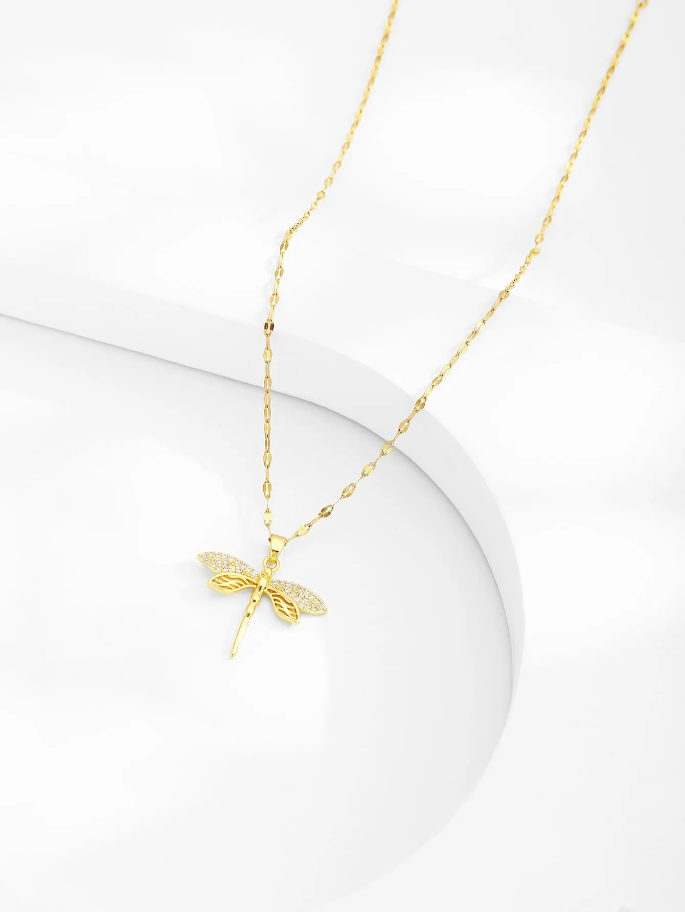 1pc Rhinestone Dragonfly Decor Chain Necklace for Women Jewelry for Women Gift