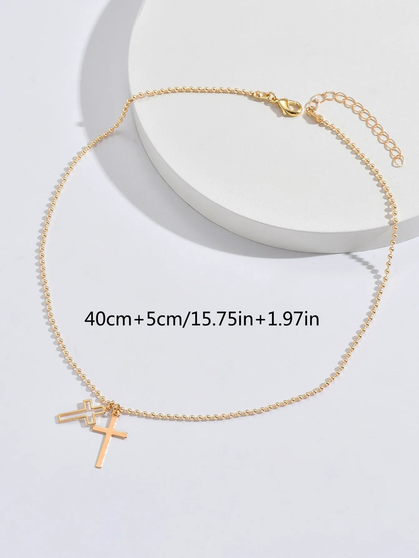 1pc Two Cross Pendant Necklace for Women Jewelry for Women Gift for Her Necklace