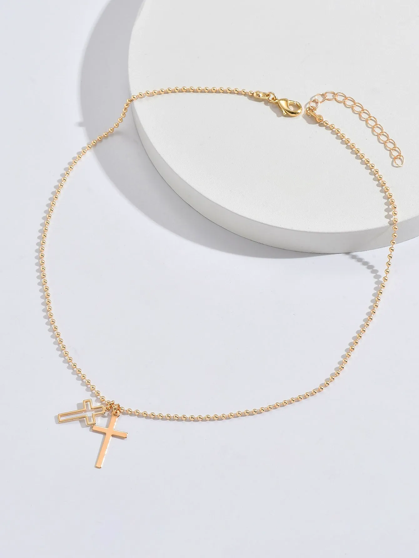 1pc Two Cross Pendant Necklace for Women Jewelry for Women Gift for Her Necklace