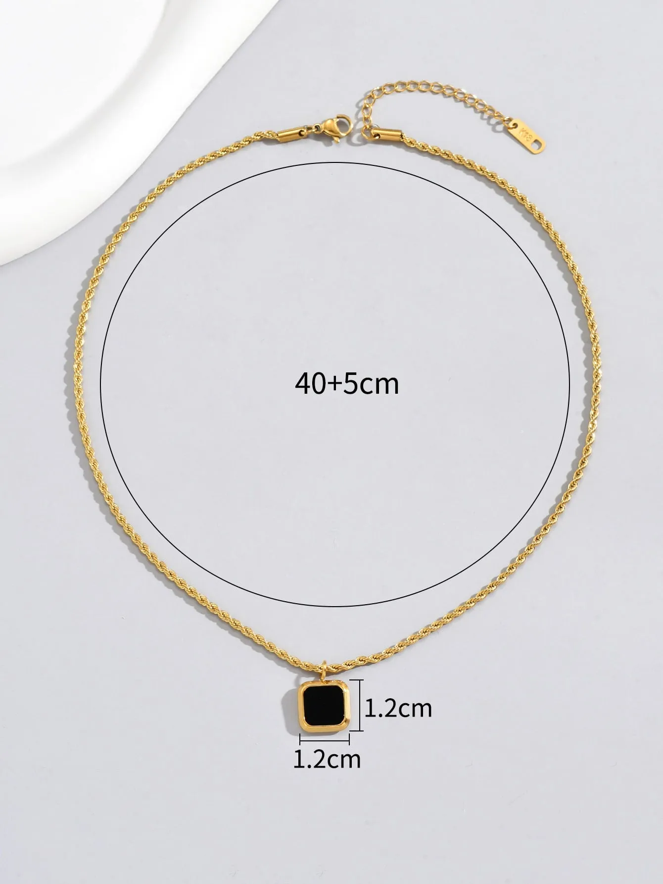 Black Geometric Charm Necklace for Women Girls Accessories Jewelry Gifts Gift