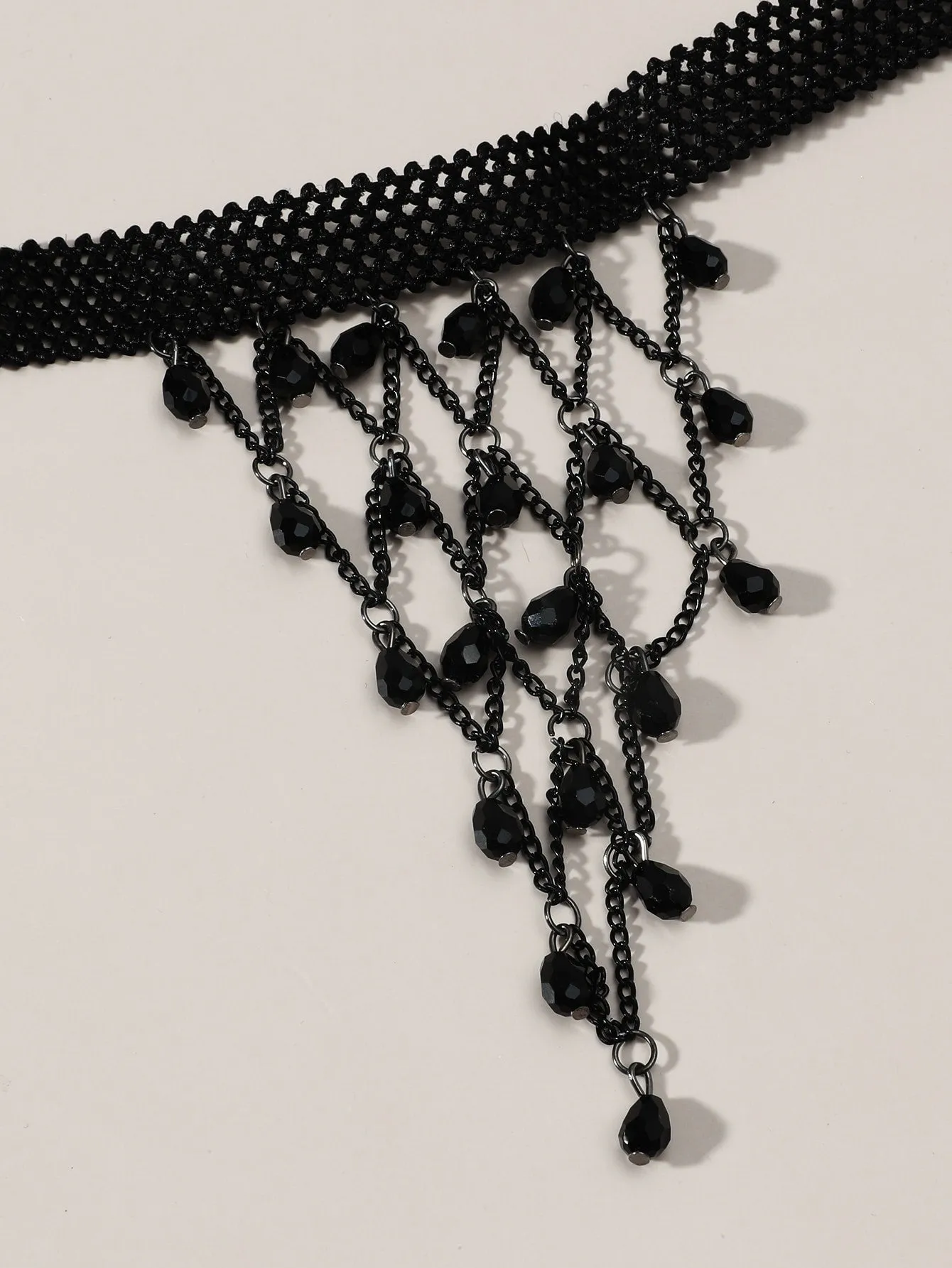 Black Triangle Tassel Bead Decor Choker for Women Jewelry for Women Gift for Her