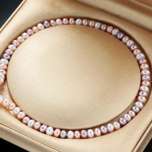 Clearance Sale ! AAAA Natural Freshwater Pearl Necklace For Women Elegant Real Pearl Jewelry Silver Multi Color Necklaces