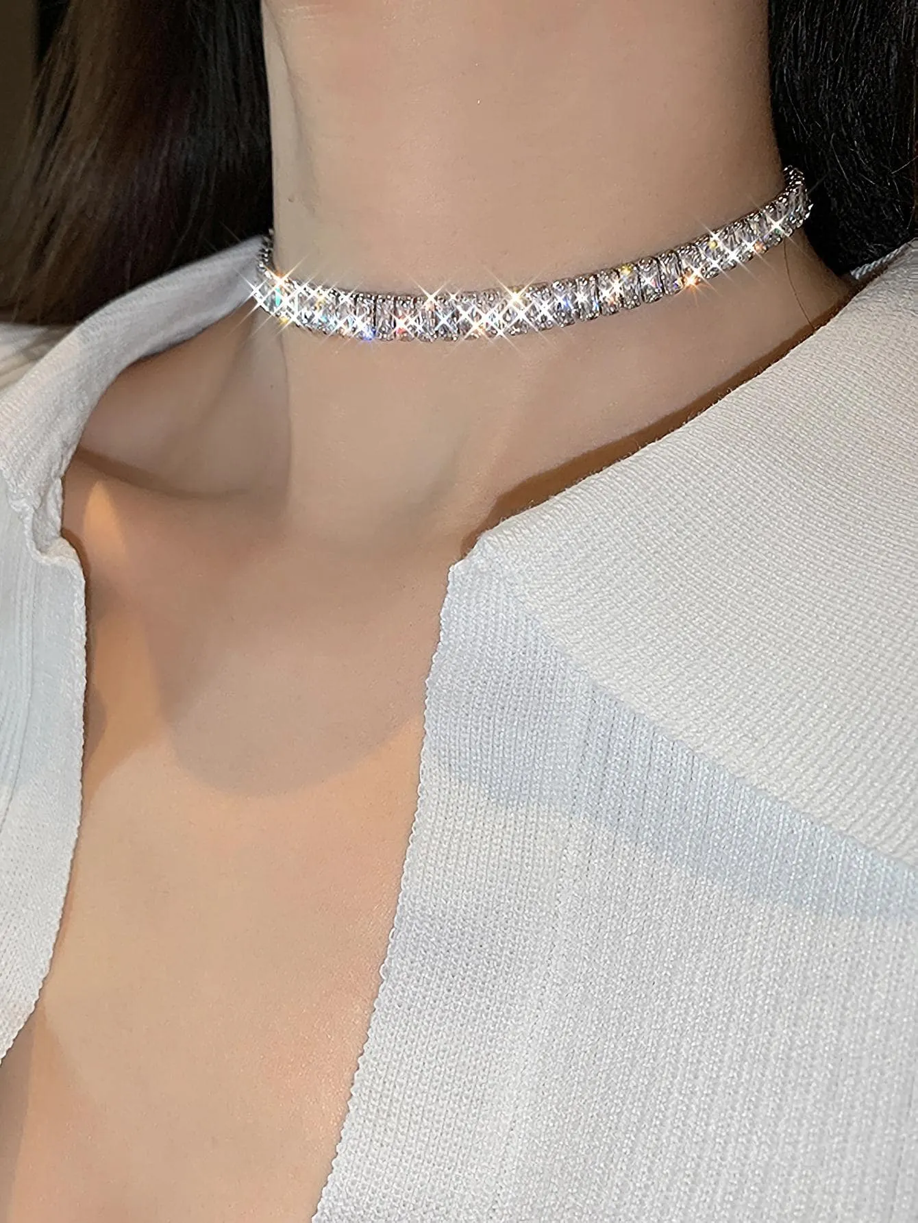 Cubic Zirconia Decor Choker for Women Jewelry for Women Gift for Her Necklace