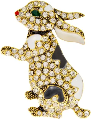 Cute Rabbit Rhinestone Brooches for Teen Girls Women Cubic Zirconia Bunny Lapel Pins Elegant Dress Accessories Brooch Boutonniere Corsage for Hat Bag Suit Vintage Jewelry Gift