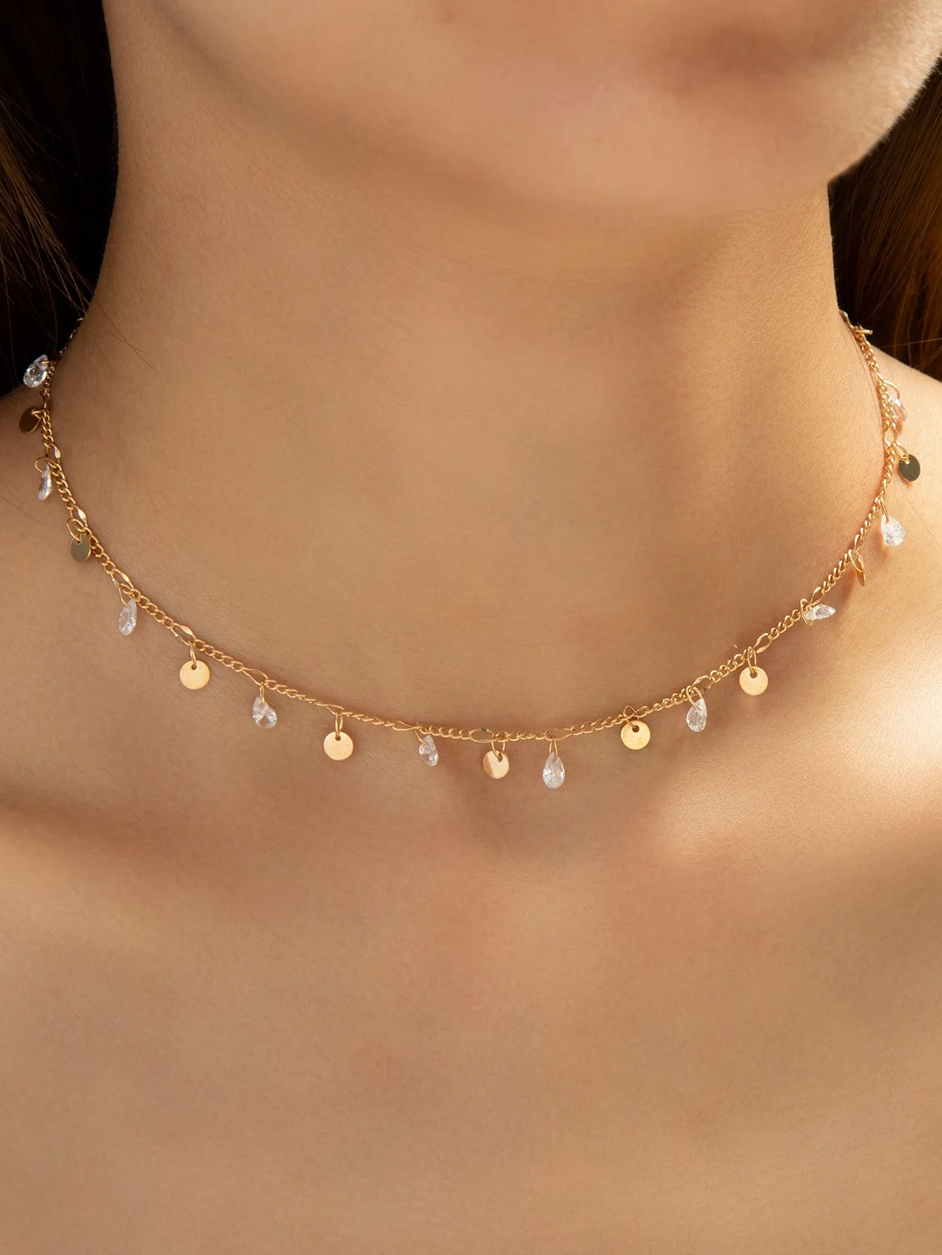 Disc Charm Choker Dainty Necklace Novelty Necklace Creative Necklace