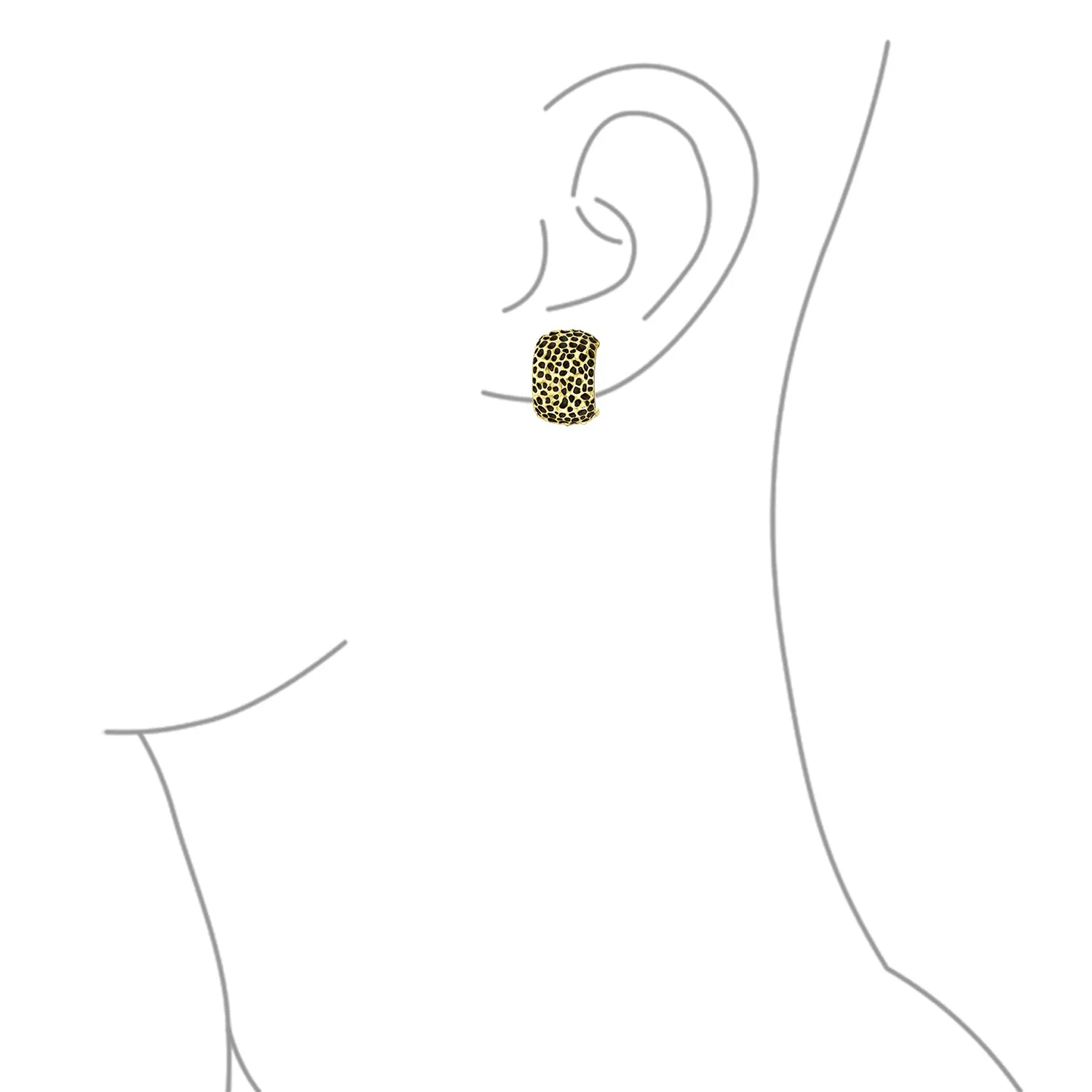 Fashion Speckle Hammered Leopard Clip-On Earrings for Non-Pierced Ears