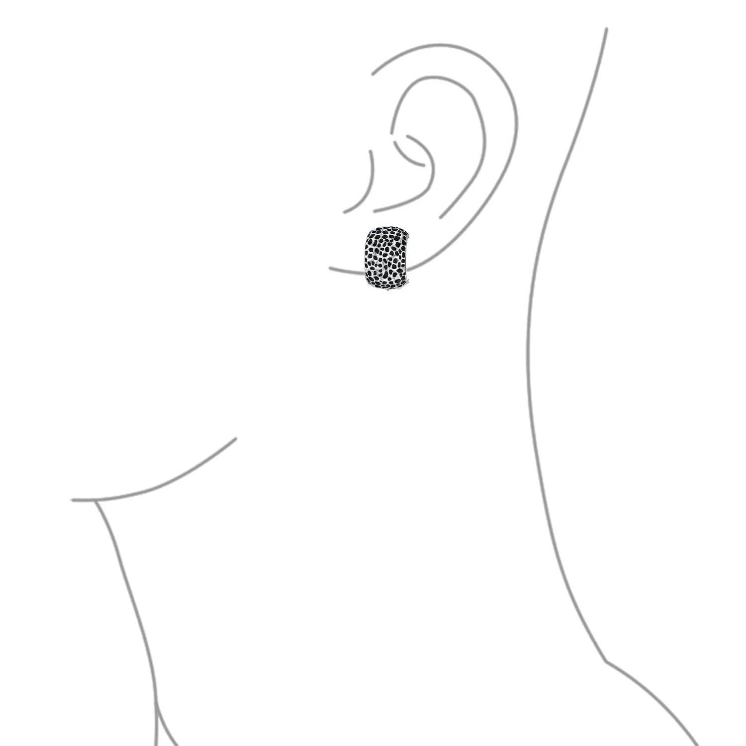 Fashion Speckle Hammered Leopard Clip-On Earrings for Non-Pierced Ears