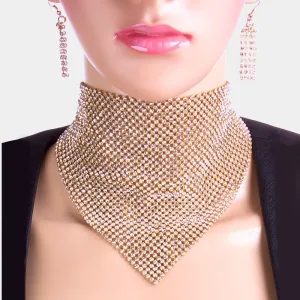 iLLASPARKZ Crystal mesh bandana choker necklace
