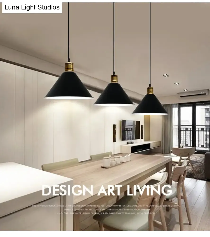 Nordic Conical Pendant Lamp - Stylish Metal Restaurant Down Lighting