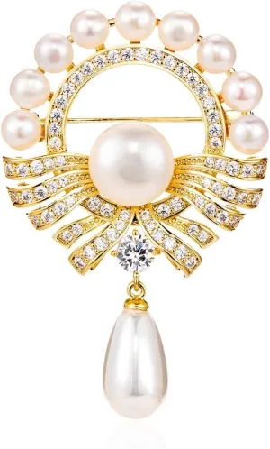 Pearl Brooch Pins for Women Fashion,Vintage Brooches for Women,Birthday Gift 2202047-