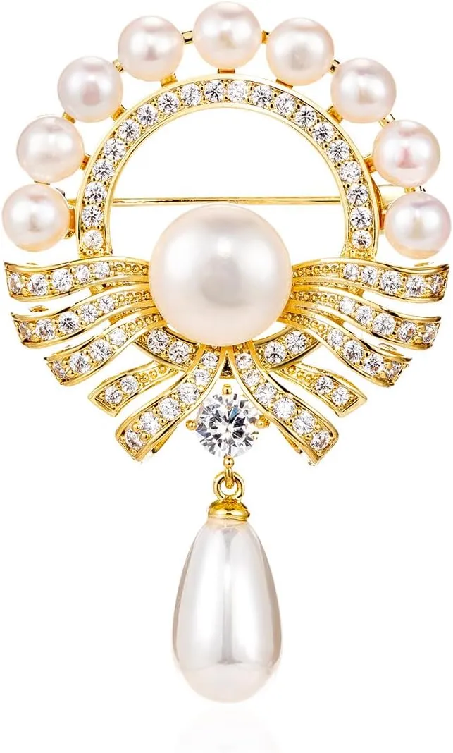 Pearl Brooch Pins for Women Fashion,Vintage Brooches for Women,Birthday Gift 2202047-