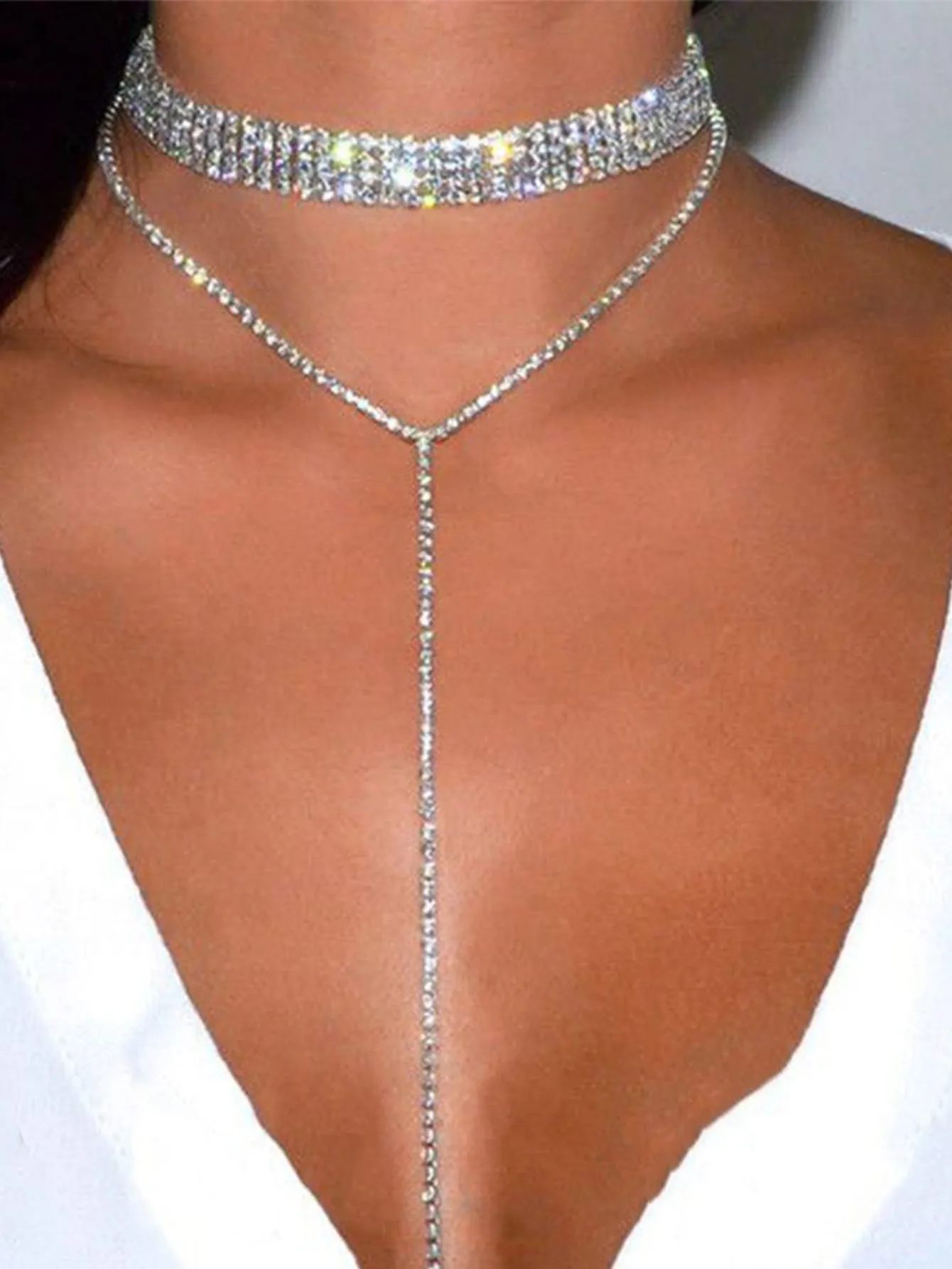 Rhinestone Decor Y Lariat Necklace for Women Jewelry for Women Gift for Her