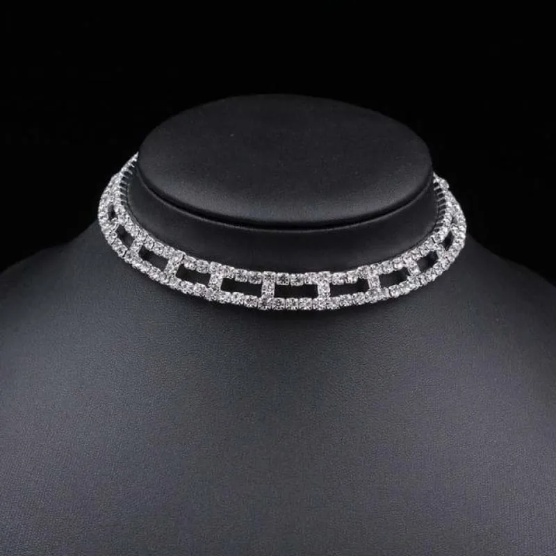 Silver Plated Rhinestone Handmade Wedding Necklaces | Bridelily