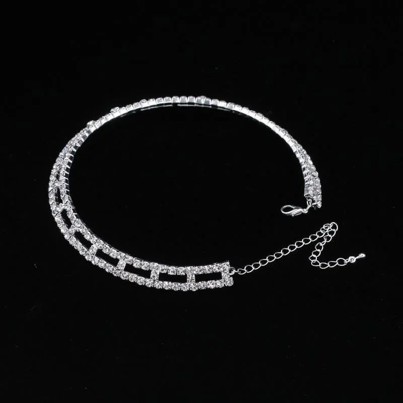 Silver Plated Rhinestone Handmade Wedding Necklaces | Bridelily