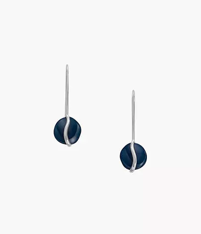 SKJ1812040 - Skagen Sofie Sea Glass Blue Organic-Shaped Pull-Through Earrings for Women