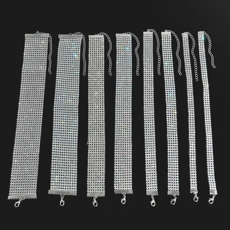 Sparkly Rhinestone Silver Handmade Wedding Necklaces | Bridelily