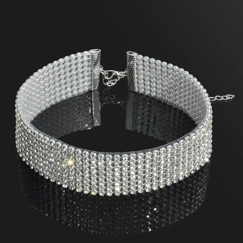 Sparkly Rhinestone Silver Handmade Wedding Necklaces | Bridelily
