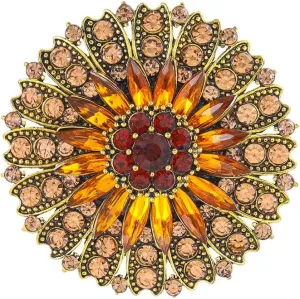 Vintage Crystal Rhinestone Flower Brooch Pins for Women Fashion Snowflake Sunflower Brooches for Dress Suit Hat Accessories broach Jewelry