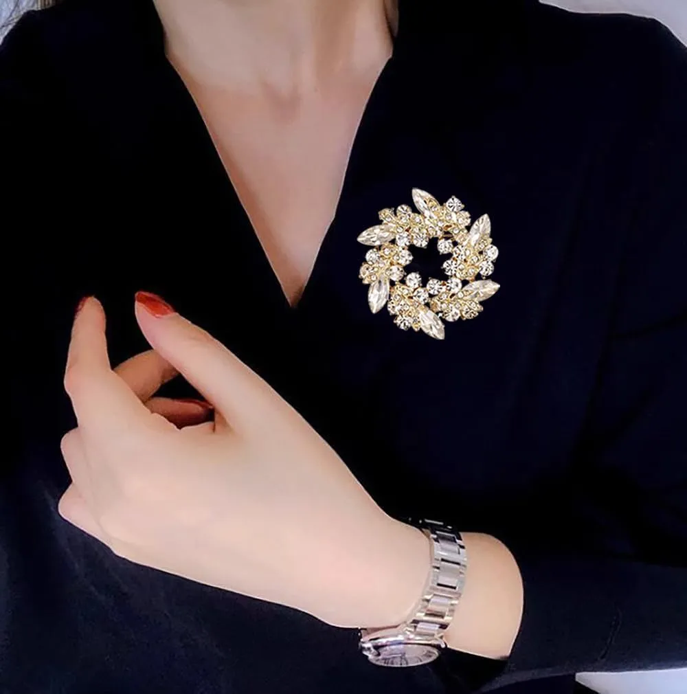 Vintage Women's Flower Fashion Brooch Pins For Wedding Party Jewelry Gifts.