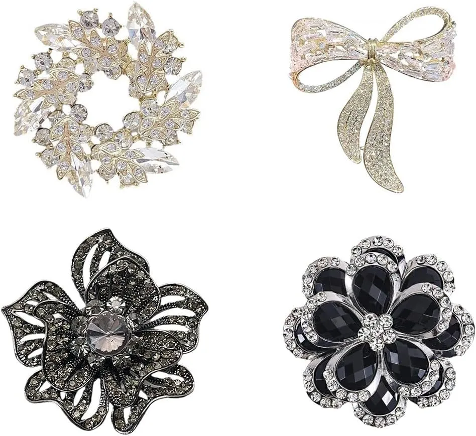 Vintage Women's Flower Fashion Brooch Pins For Wedding Party Jewelry Gifts.